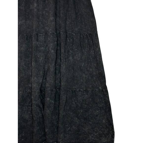 American Giant Womens Premium Slub Tiered Midi Dress Small Black Mineral Wash - Picture 9 of 14